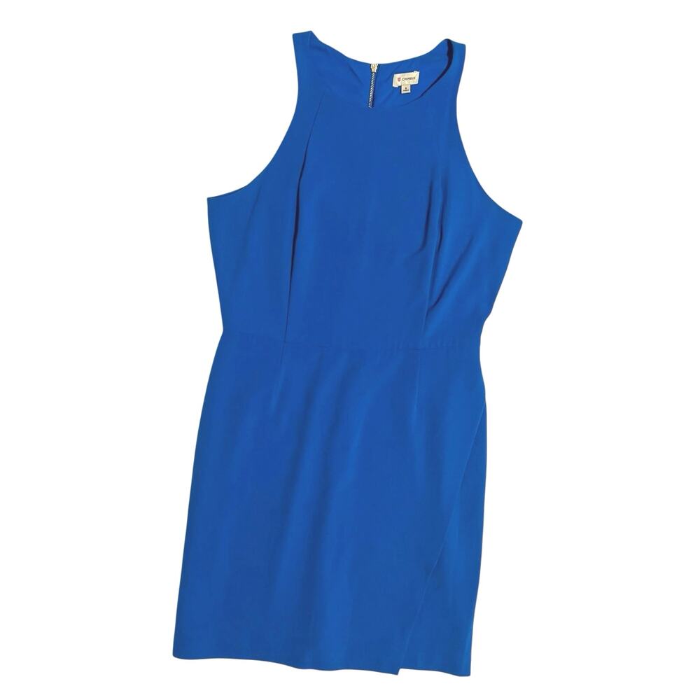 Cremieux Cameran Pacific Blue Halter High Neckline Cocktail Mini Dress Size 8